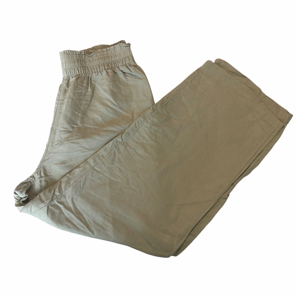 H&M Wide-Leg Pants in Olive Green